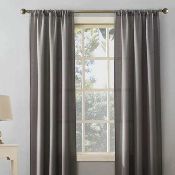Mainstays textured Gray mod curtain one panel 38“ x 84“ new linen like texture - Picture 7 of 7